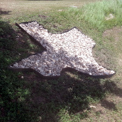 texas shaped landscape bed
